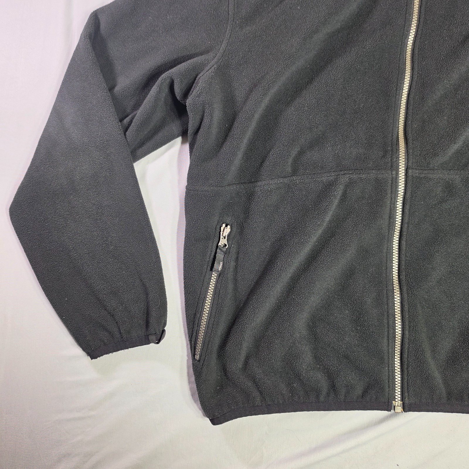 Spyder Jacket Mens X-Large Black Full Zip Pockets Fleece Jacket Stitched Logos