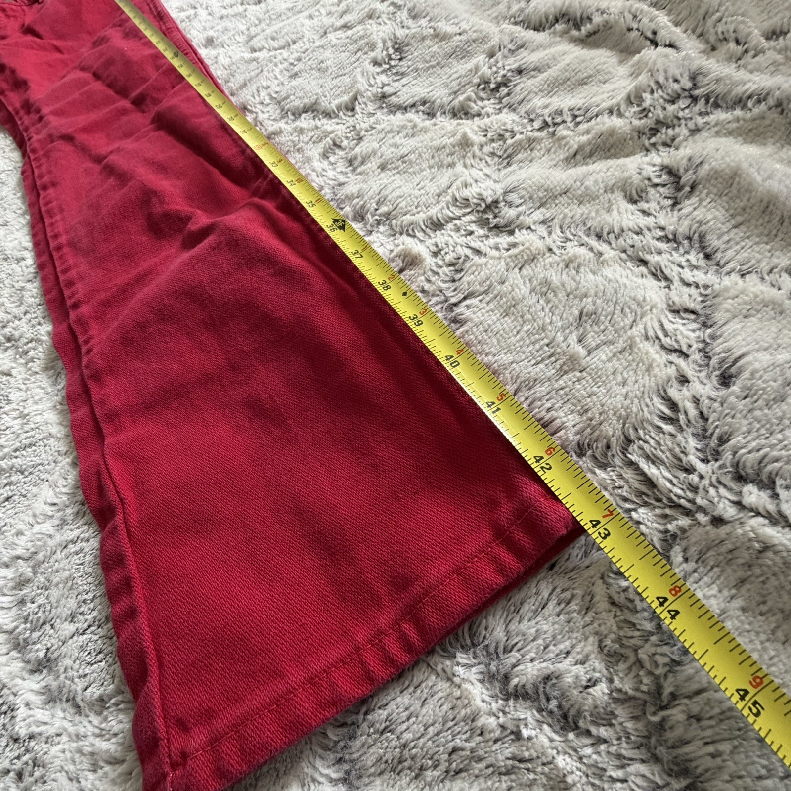Vintage 80’s Wrangler Slim Straight Leg Red Jeans Women 7×34 Made in USA 14MWZMR