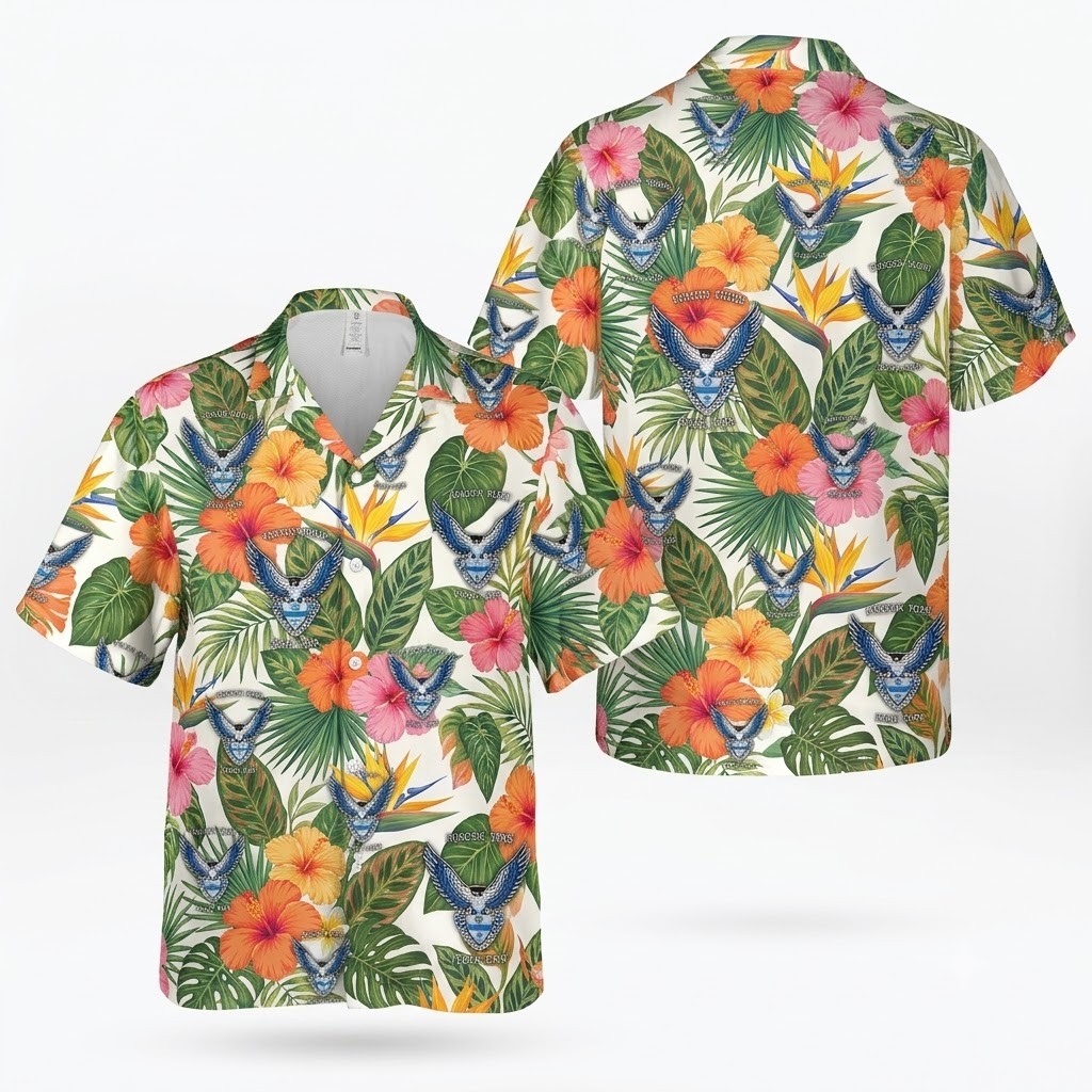 Us Army 3325Th Airborne Infantry Regiment Blue Falcons Hawaiian Shirt
