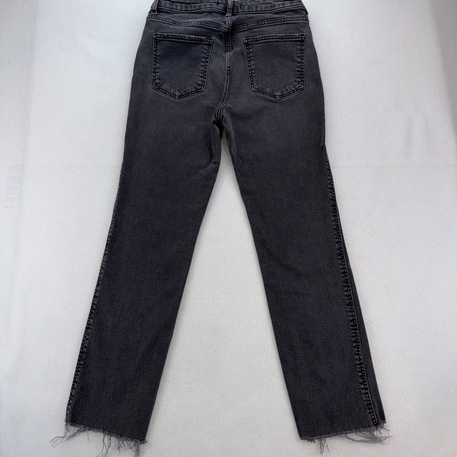 We The Free Free People Straight Jeans Gray Frayed Hem Zip Fly Size 29