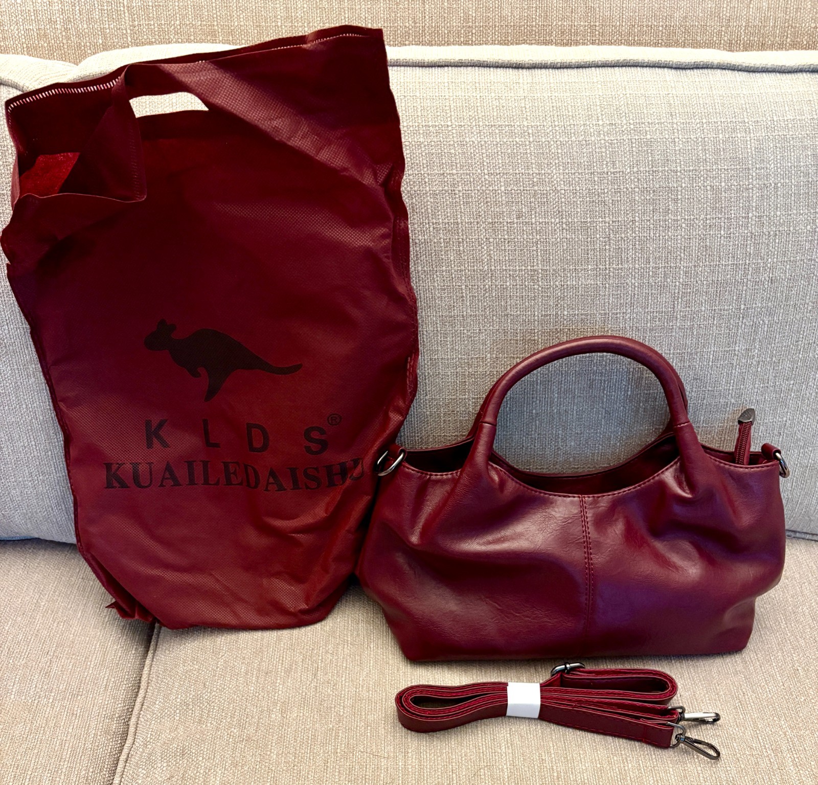 NWOT Vintage Burgundy Leather Satchel