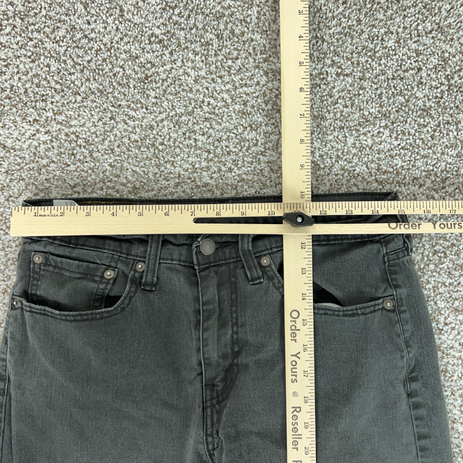 Levis 502 Jeans Mens 31×32 Gray Regular Tapered Stretch Denim Charcoal Wash