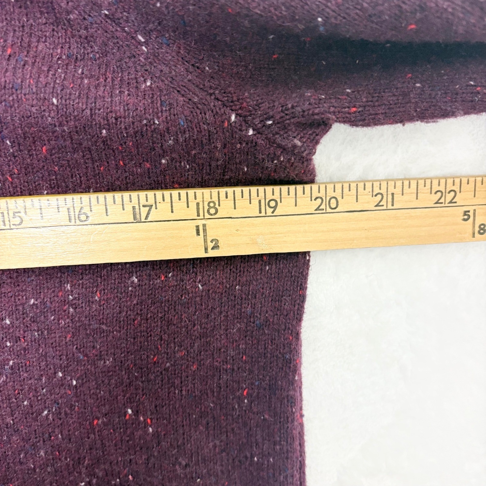 C&C California Dark Academia Plum Speckled Wool Blend Turtleneck Pullover Sz L