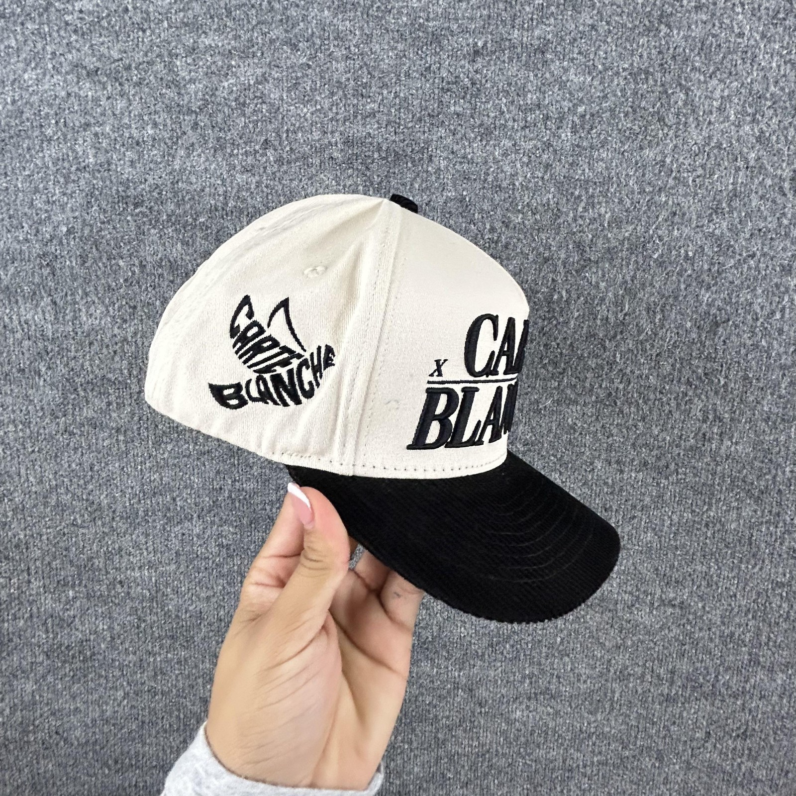 Carte Blanche Classic Snapback Hat Black Cream PFD Streetwear Skateboard Casual