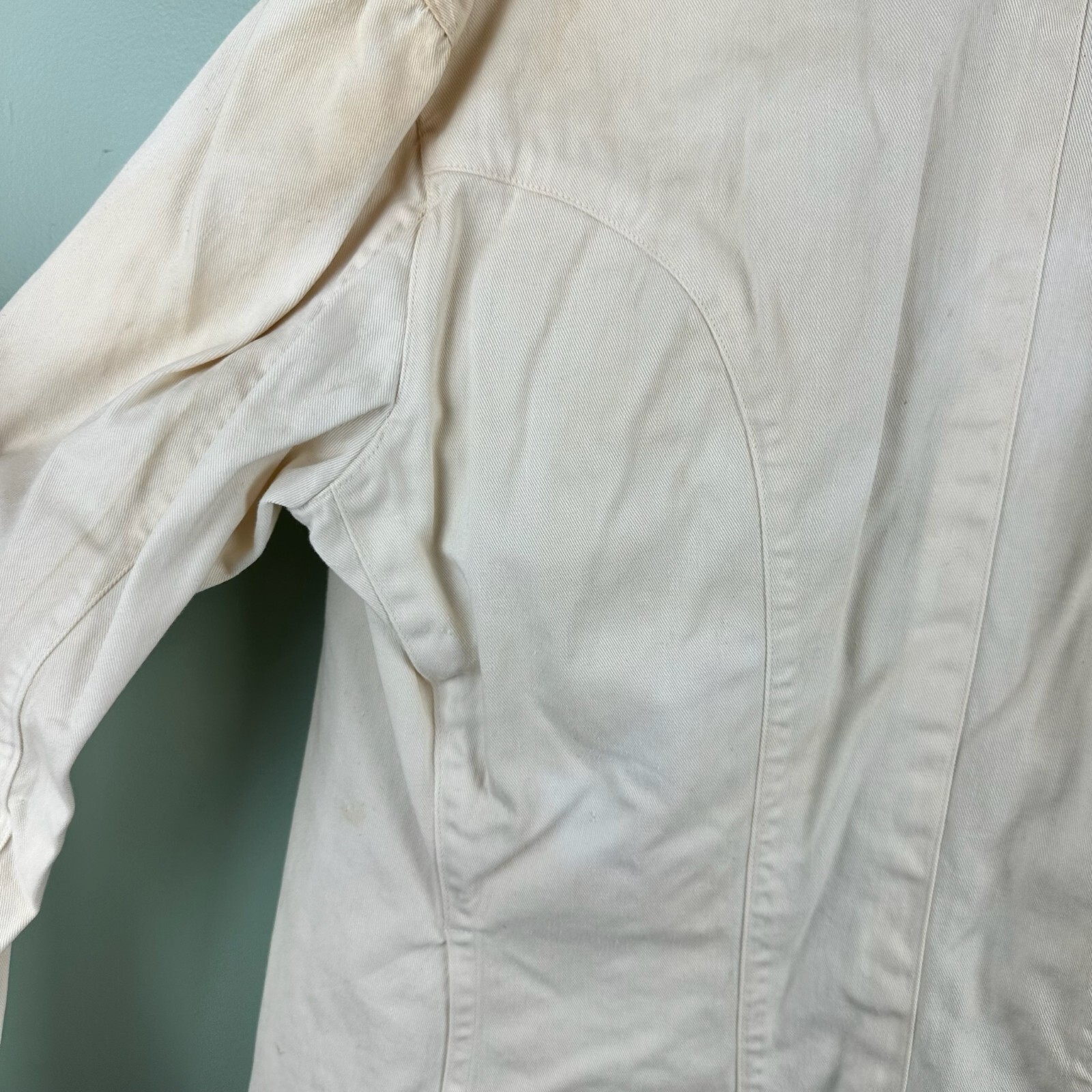 Stevens Twist Twill Cotton Change Buttons (Missing) Shop Coat Small Old 40s 50s