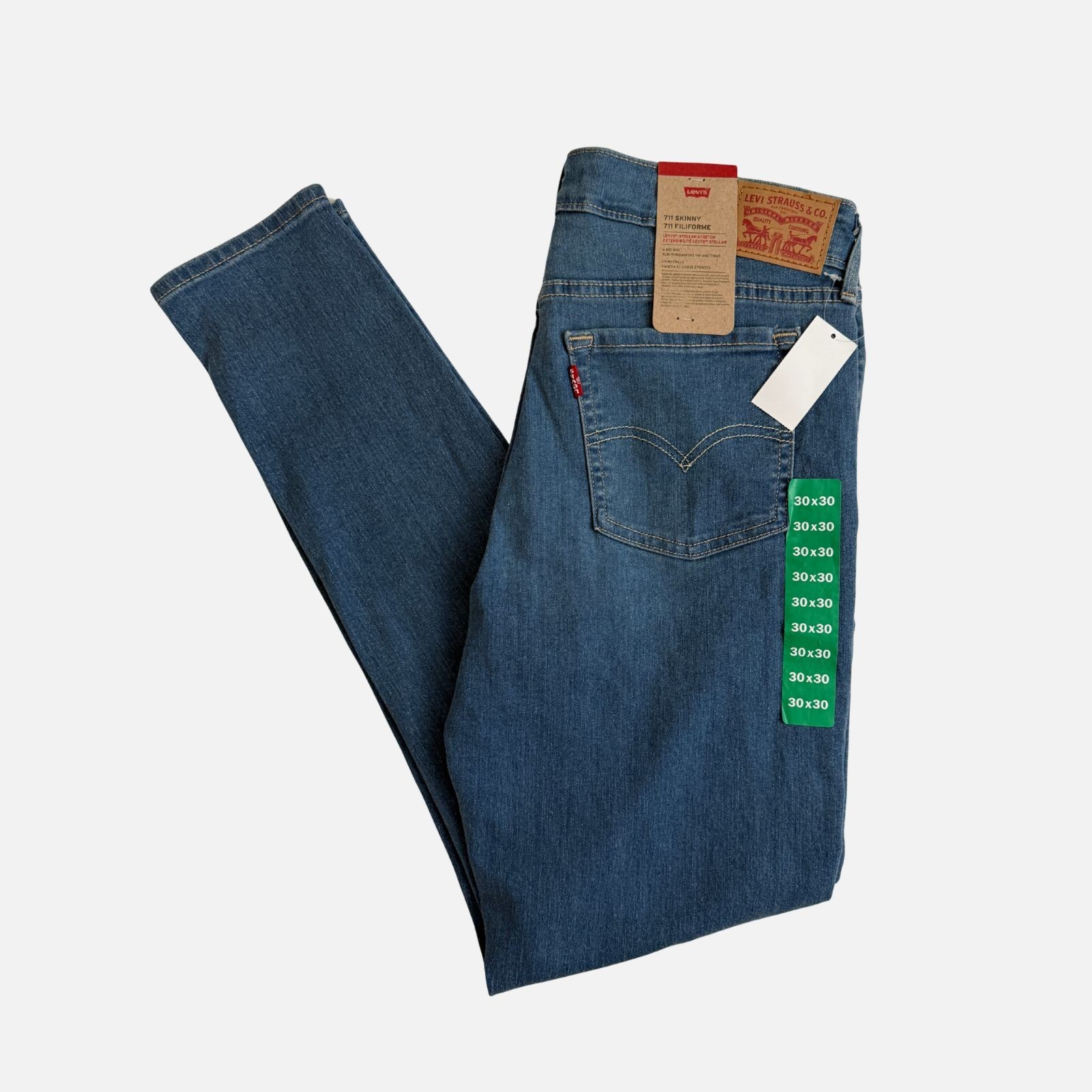 Levi’s Women’s 711 Skinny Jeans, Blue Stellar Stretch, Size W30 x 30L