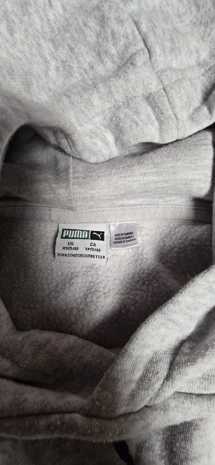 🩶 PUMA Kids’ Gray Pullover Hoodie – Size XS (5/6)