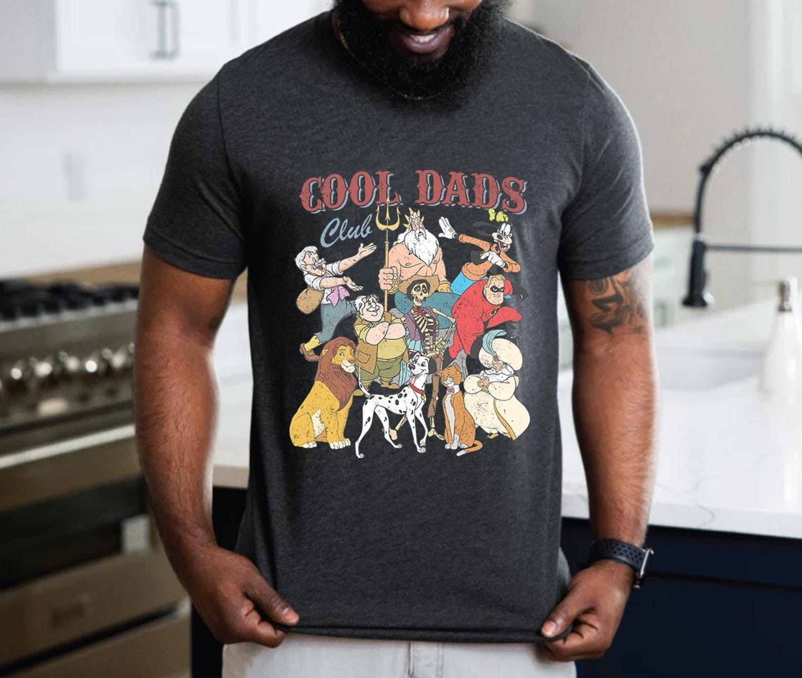 Cool Dads Club Shirt, Retro Fathers Tee, Goofy Mufasa King Triton T-shirt