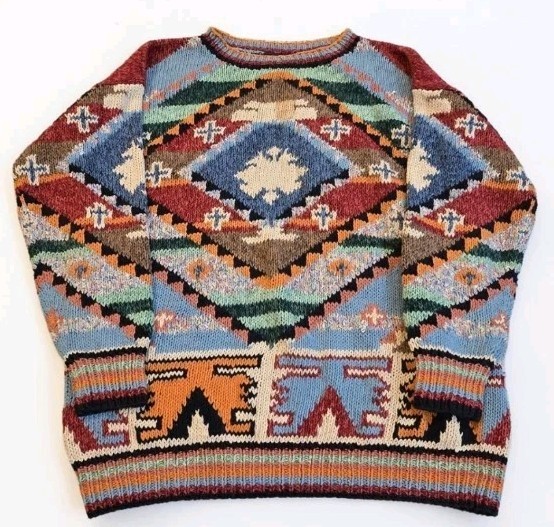 Vtg 90’s Best American Clothing Co Southwestern Aztec Geometric Knit Sweater! S