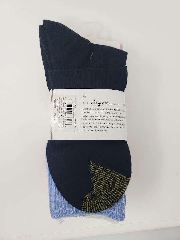 GOLD TOE Women’s 6 pack Turn Cuff Multi Color Socks, 9-11 fits shoe sizes 6-9
