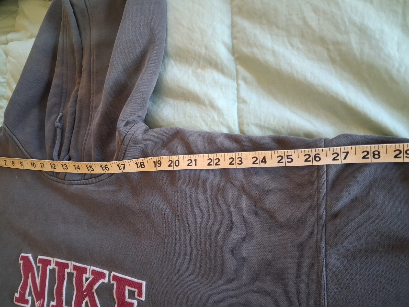 VTG Thrashed Nike Mens XXL Center Swoosh Gray Hoodie 90s Y2K Silver Tag Logo 2XL