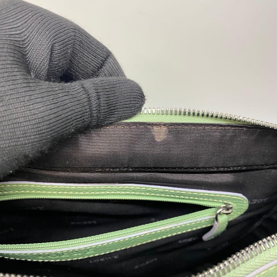 LOEWE Cenda Tote Bag Leather Handbag Green 11.4in x 9.1in x 4.3in Shoulder Bag