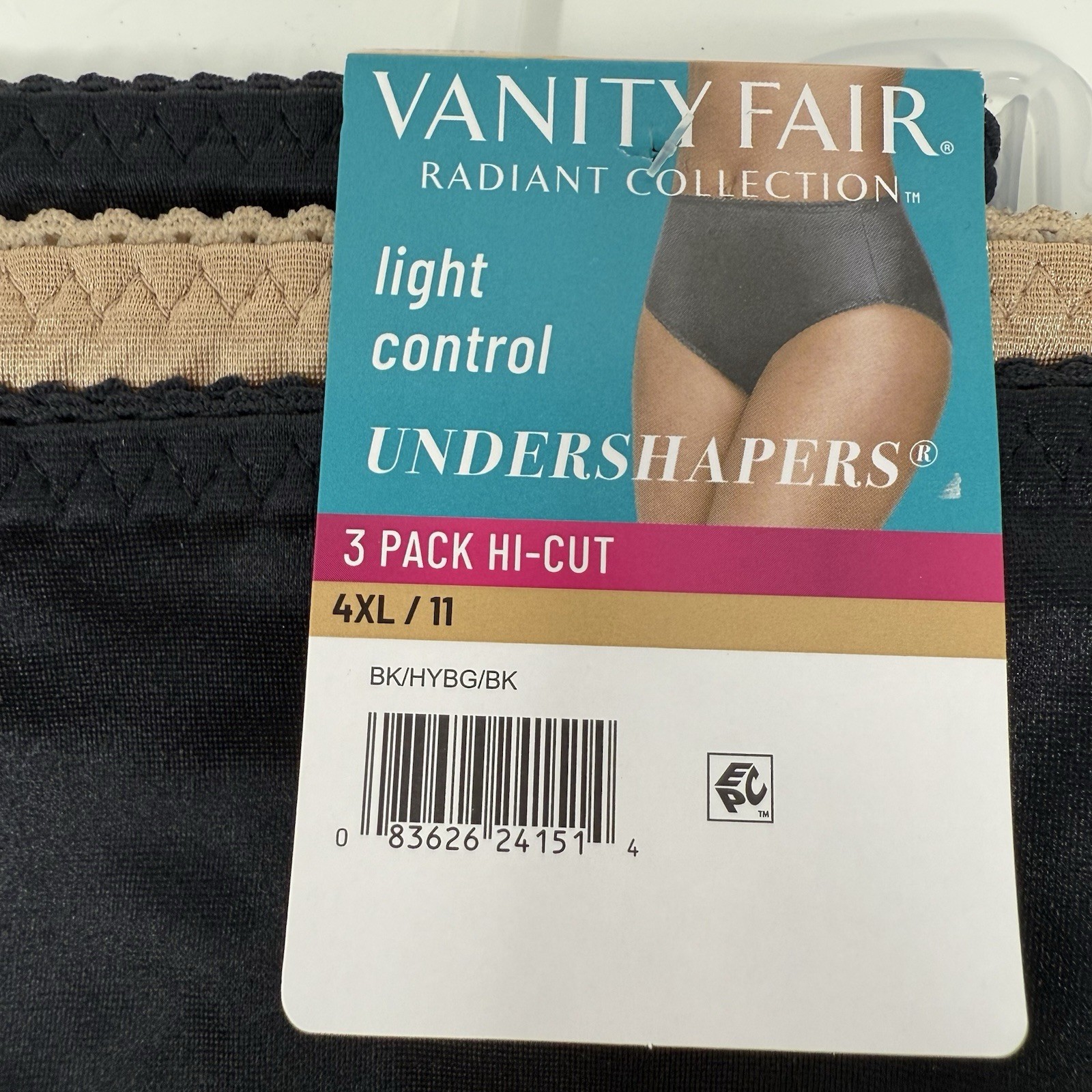 Vanity Fair Womens 4XL (11) Hi-Cut Light Control Silky Nylon Briefs Panties New