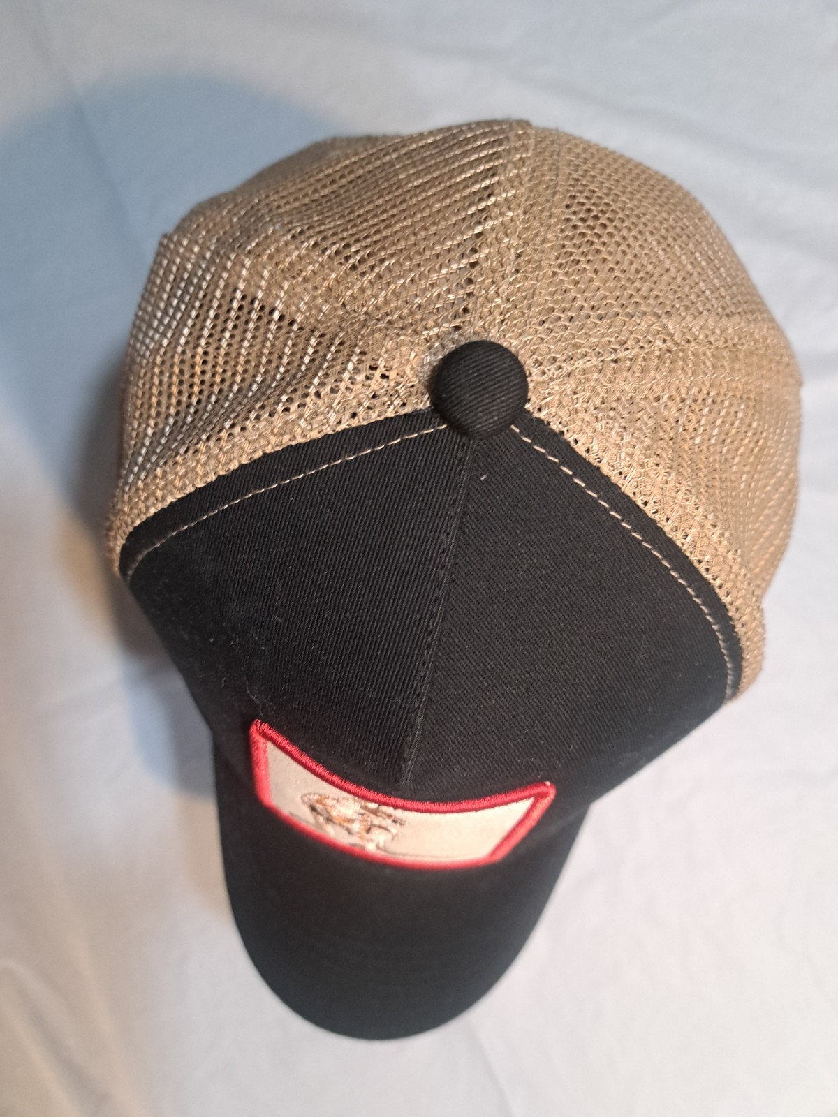 Kangaroo Patch SnapBack Trucker Hat Cap RARE Brown Mesh Back Black Bill
