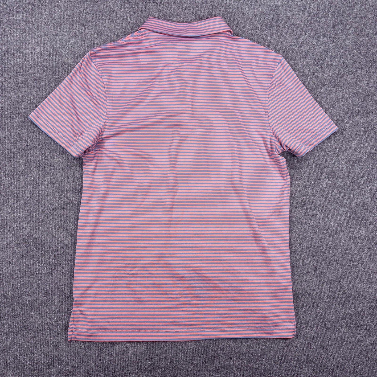 NWT J Crew Polo Shirt Men M Pink Blue Striped Performance Golf Stretch Athletic