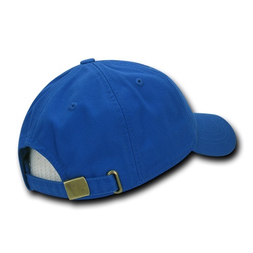 Royal Blue Plain Solid Washed Cotton Polo Style Low Crown Baseball Ball Cap Hat