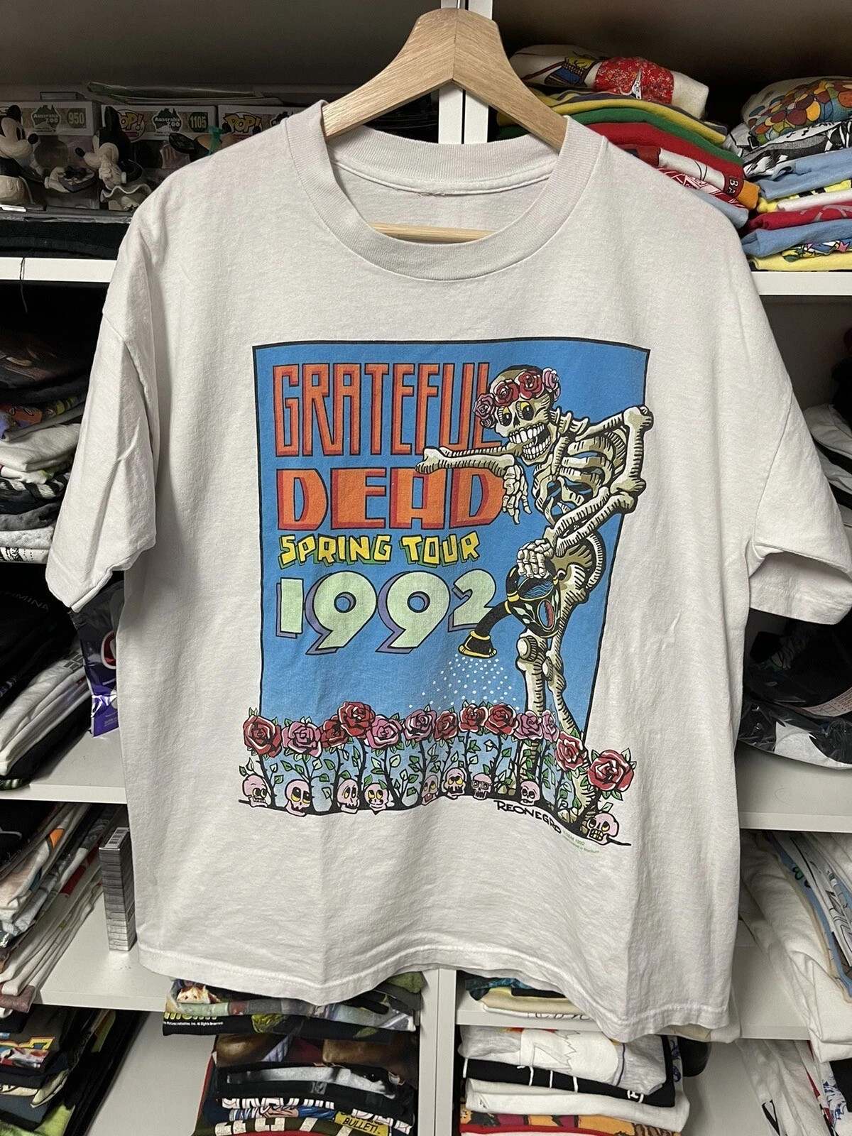 Grateful Dead Spring tour 1992 T shirt 2 size white Reonegro All Size BTH81