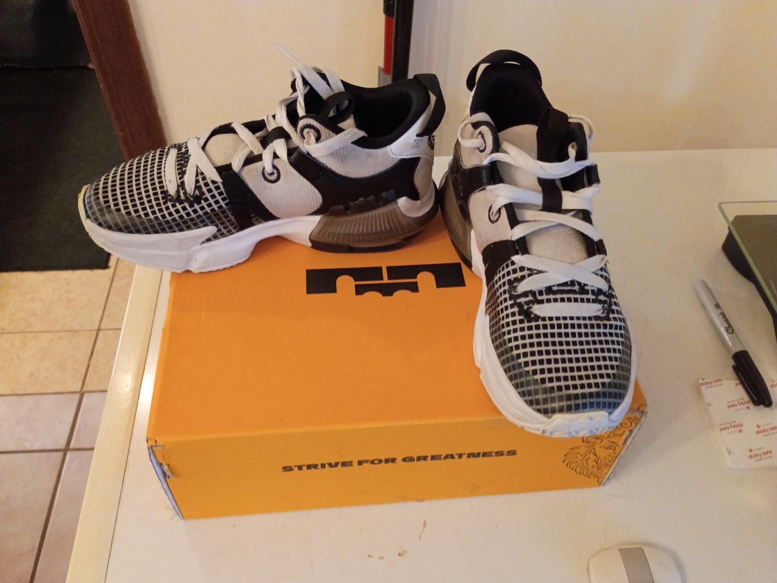 Size 3.5 – Nike LeBron Witness 7 White Black