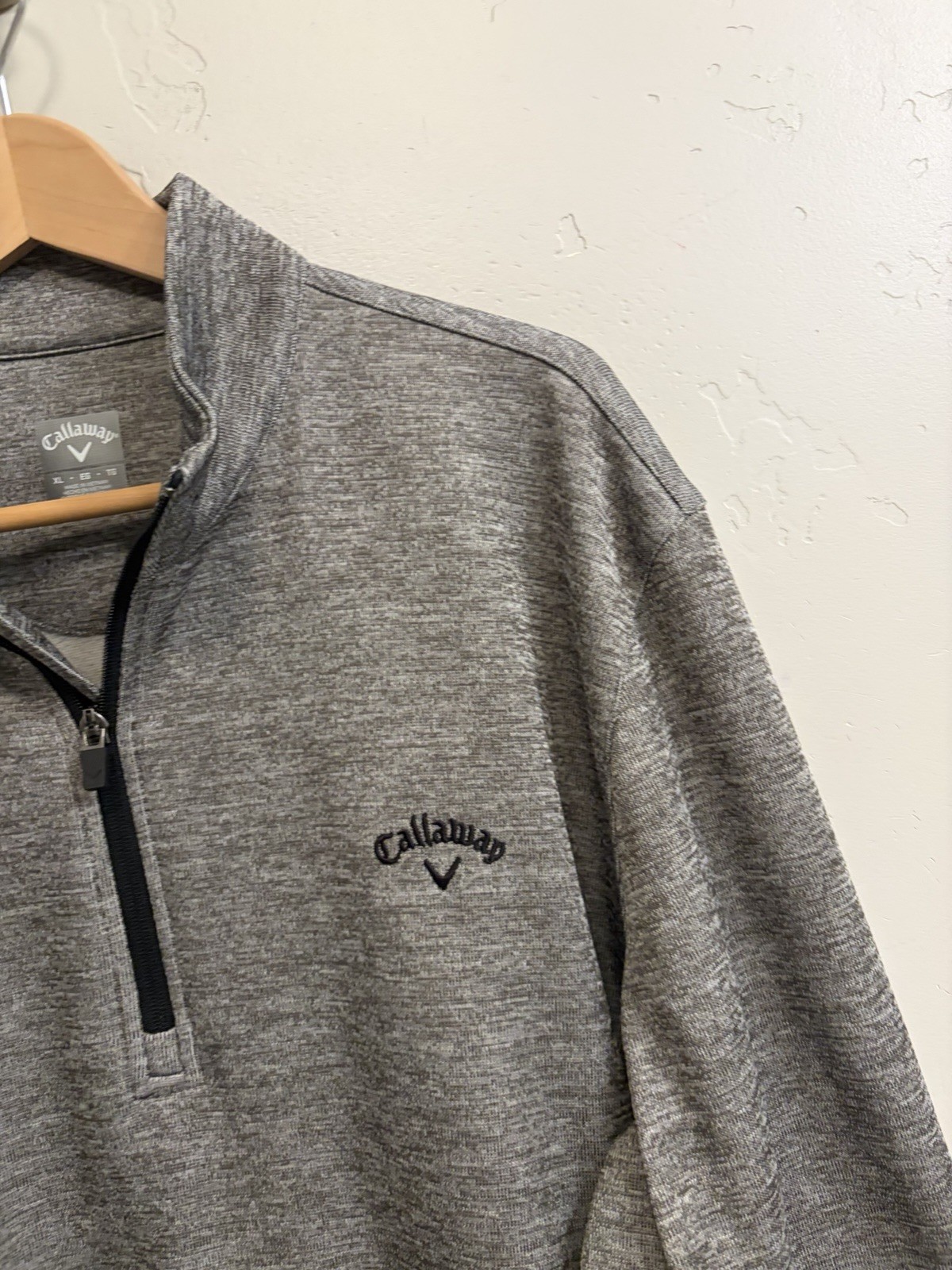 Callaway Golf Men’s XL Gray 1/4 Zip Pullover Pockets Mock Neck Sweatshirt