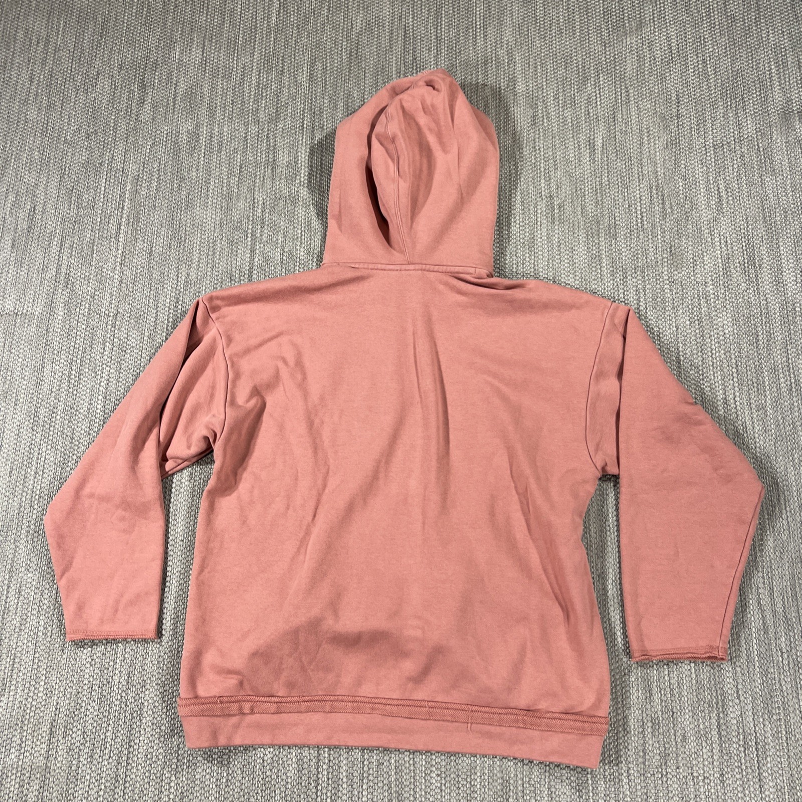 Adidas Hoodie Men’s S Salmon Pink Pullover Kangaroo Pocket Athletic Sweatshirt
