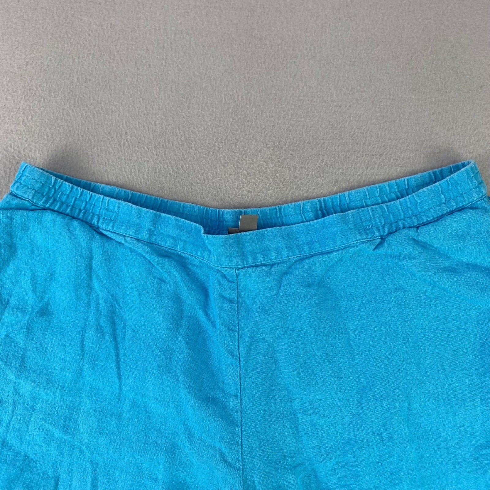 J.Jill Linen Shorts Womens Large Blue Casual Elastic Waist Breathable Beachy