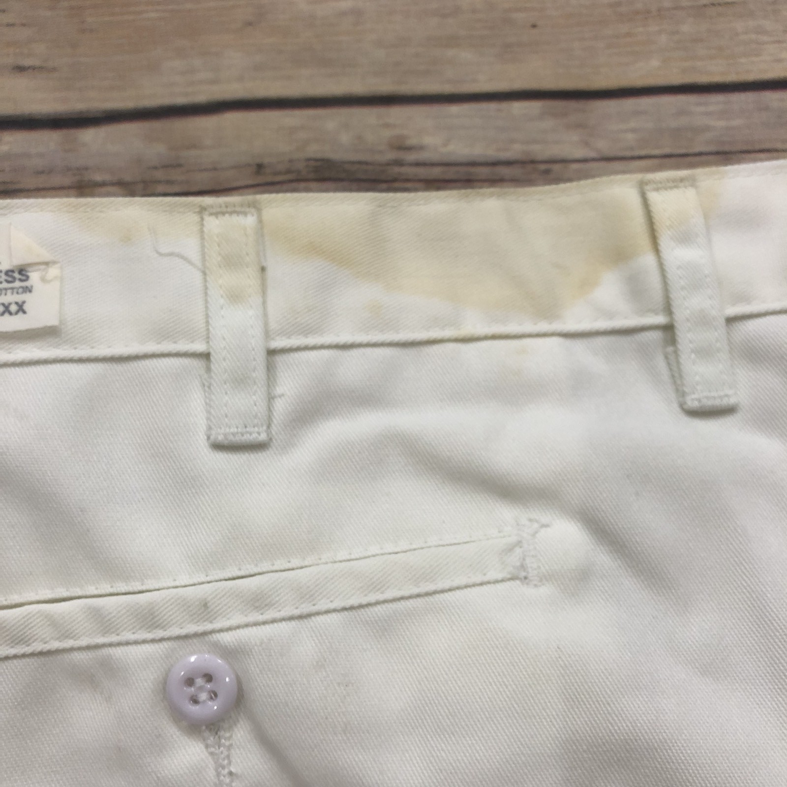 Classic Industrial Work Pants White Men’s Waist 58 60 Unhemmed Uniform PT20 #89