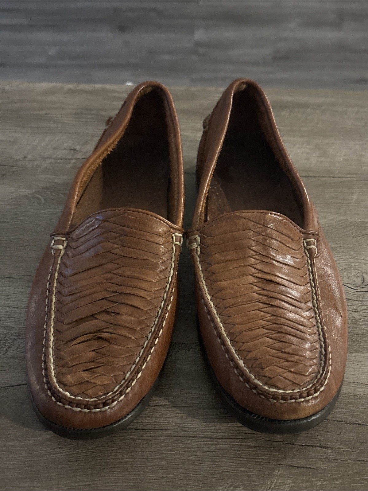 Sperry Top Sider Men’s Tremont Woven Leather Loafer 0885921 Chestnut Size 11.5 M