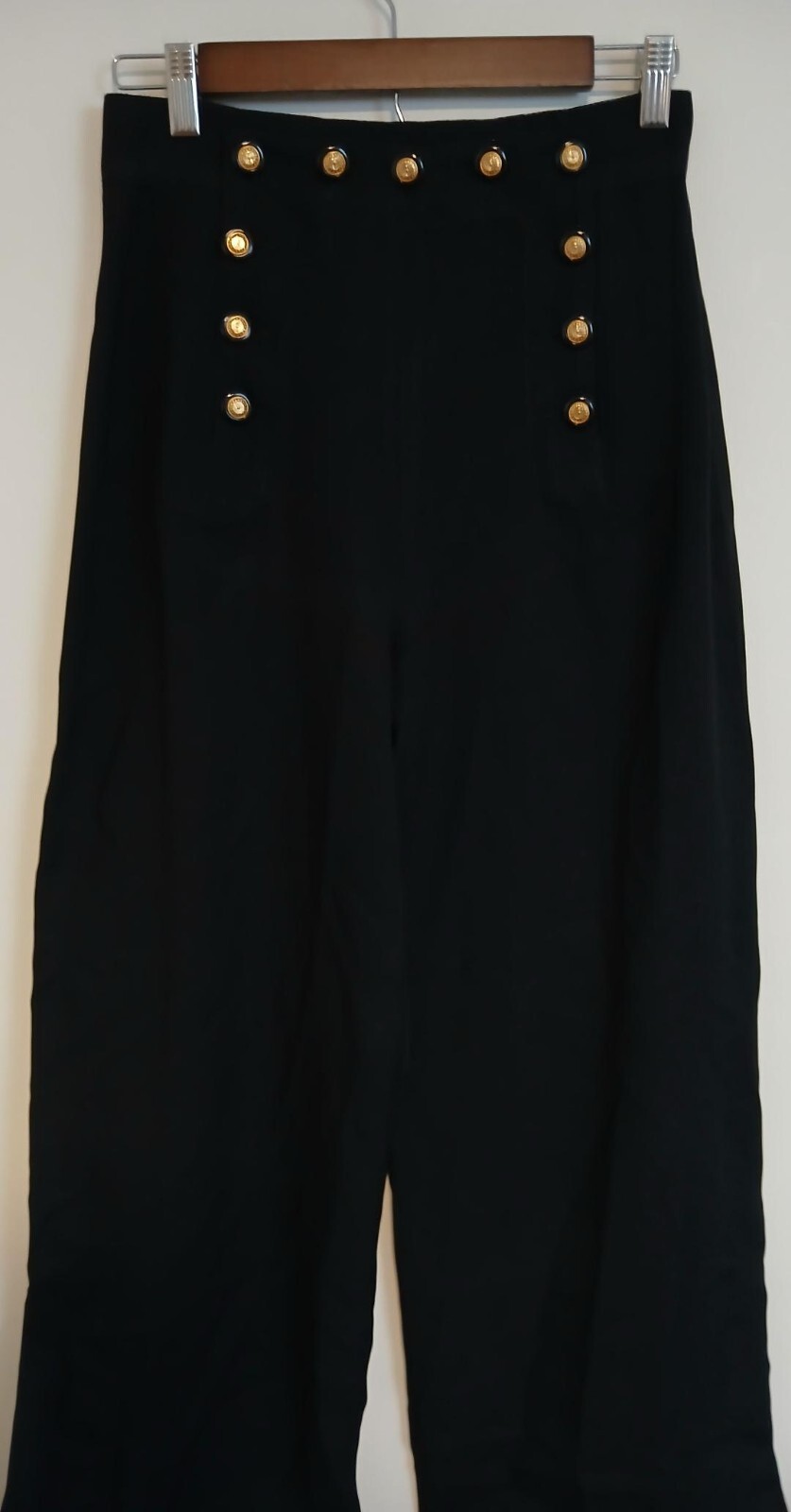 A*B*S SAILOR PANTS LADIES BLACK ACETATE AND RAYON