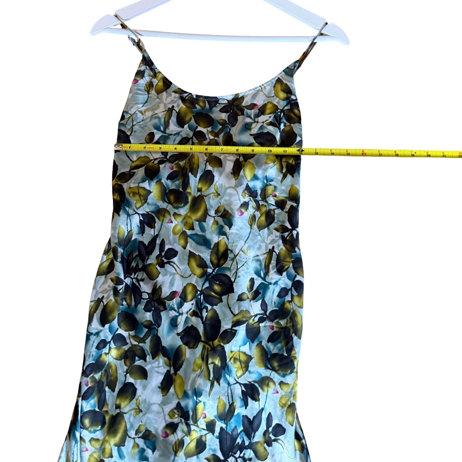 Vintage 90s Victoria’s Secret 100% Silk Floral Slip Mini Dress Crossback Sz M
