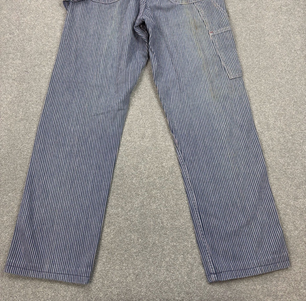 Carhartt Railroad Stripe Dungarees 28×30 Blue Bib Overalls Denim Workwear Mens