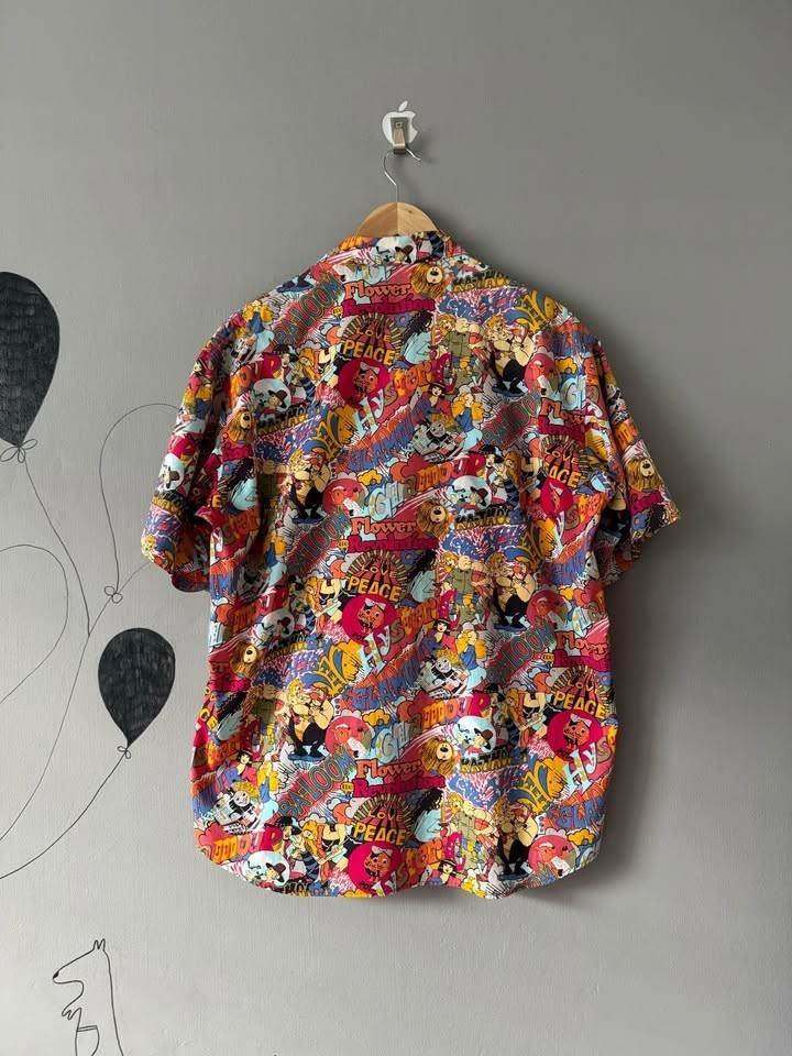 Hysteric Glamour Japan Shirt All-Over Print Cotton Flap Pockets Rare
