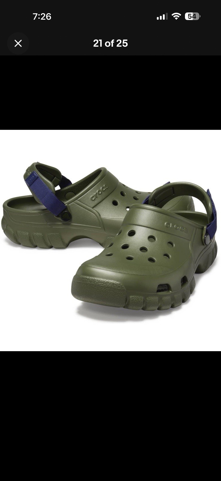 New Crocs Offroad Sport Clog Adjustable Heel Strap, Rugged Lug Sole Sz M9/wmn11