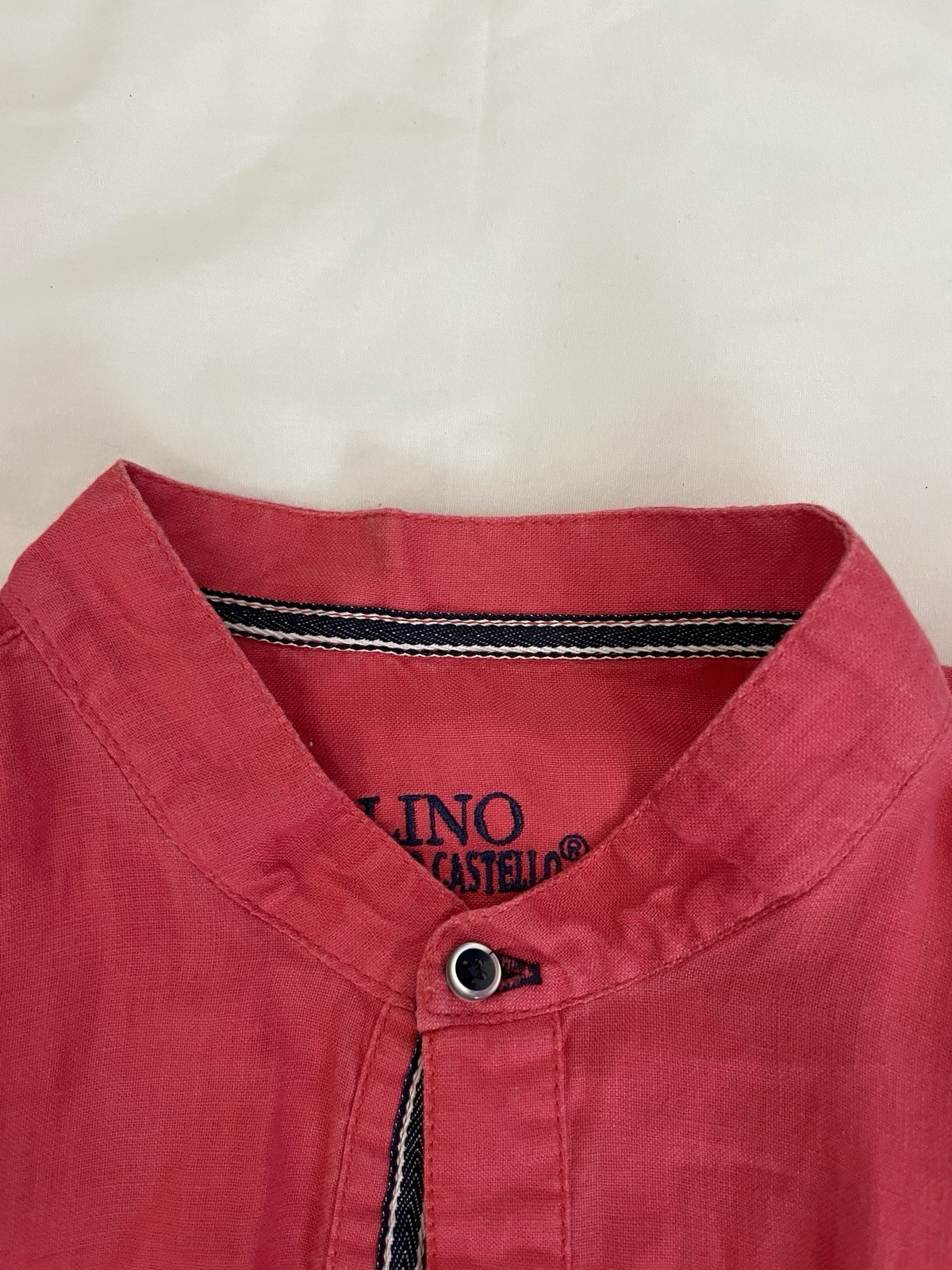Massimo Castello 100% Linen Fushia Color Long Sleeved Men’s Shirt Size Large