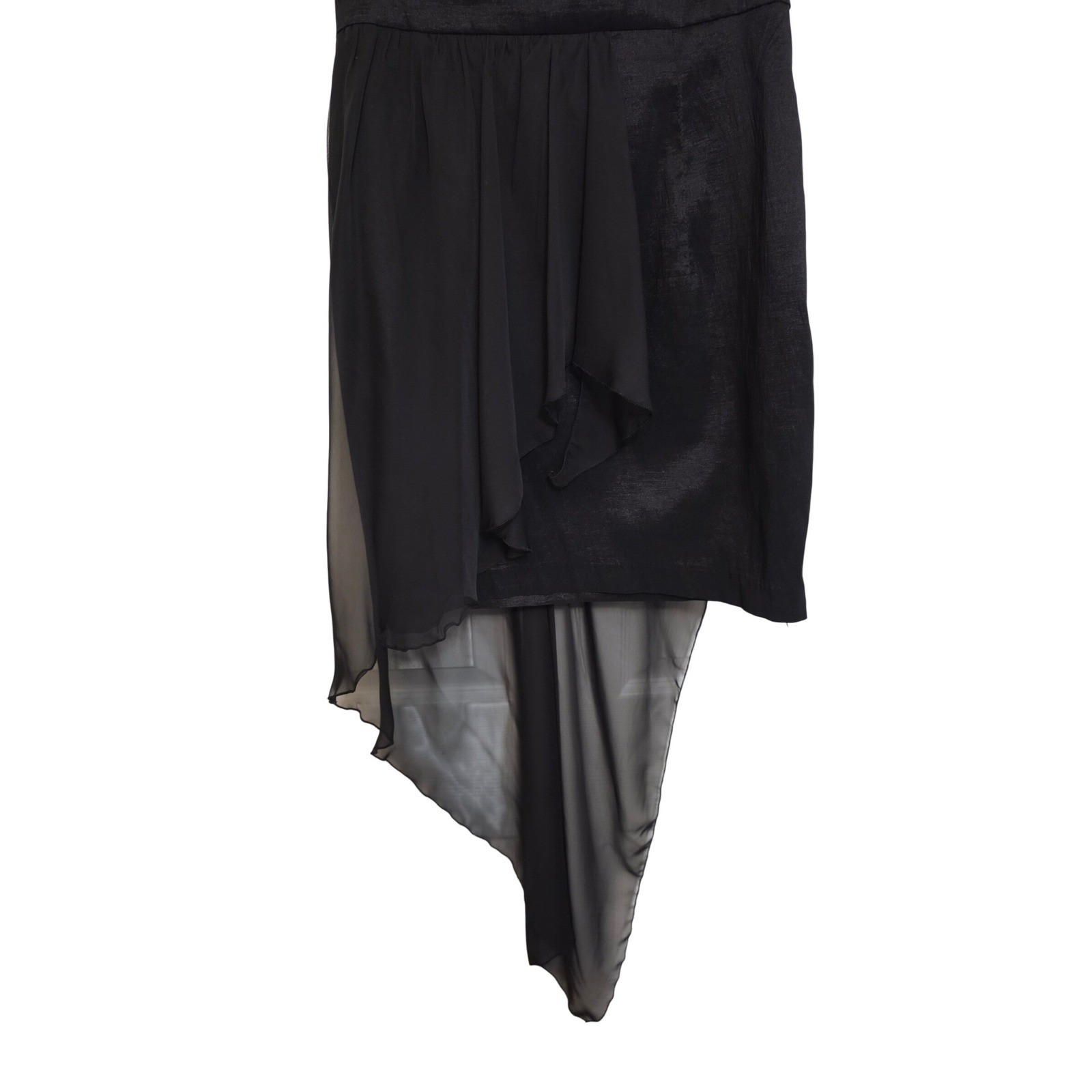 Jessica McClintock Black Strapless High Low Chiffon Formal Promcore Dress Size 8