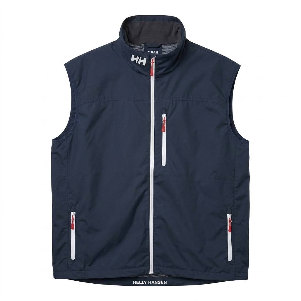 Helly Hansen Crew Vest Mens 4XL Navy Blue Sailing Windproof Fleece Lined Collar