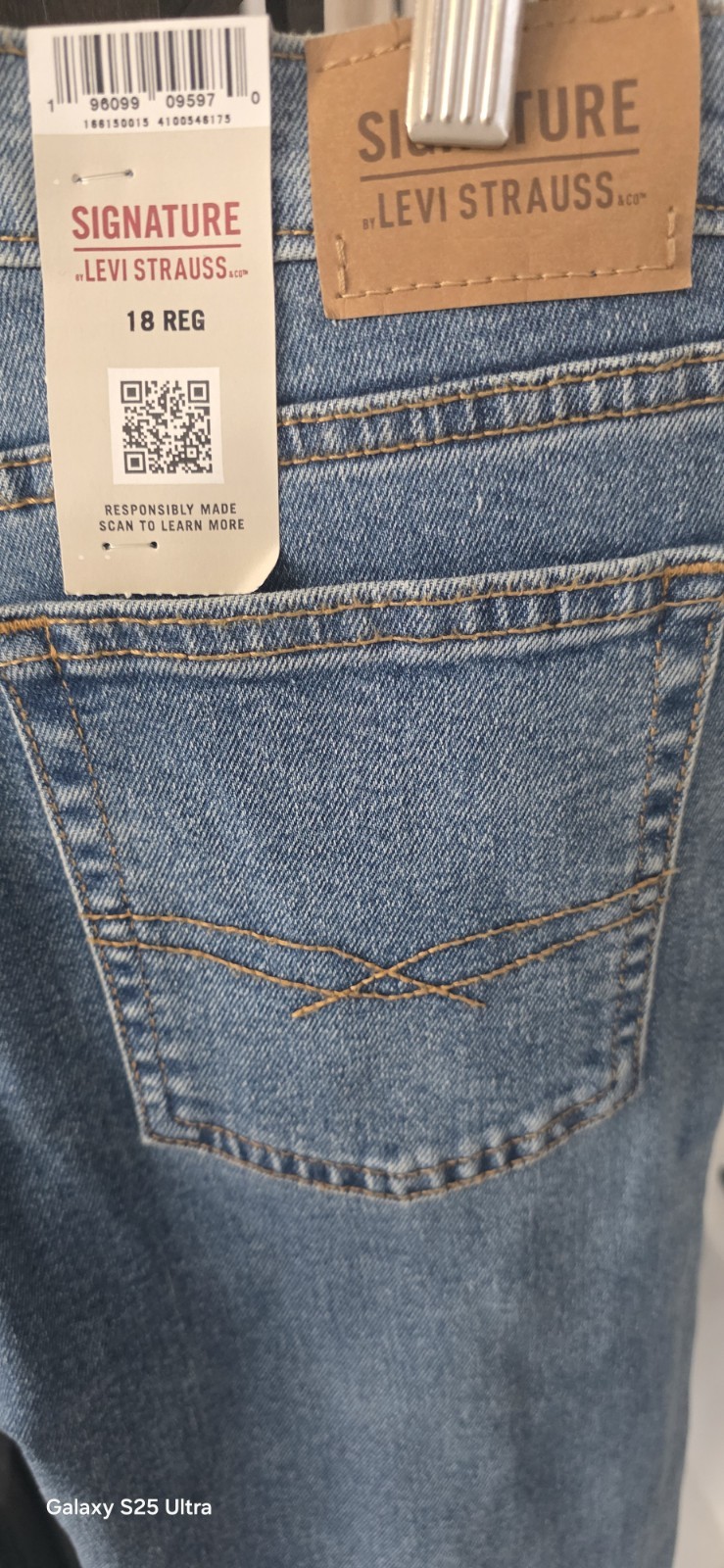Signature by Levi Strauss & Co. Taper Blue Jeans 18 REG Price For Two Pairs