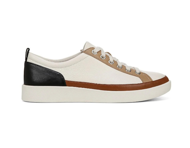 Vionic’s Winny Sneaker, Ivory Black Leather