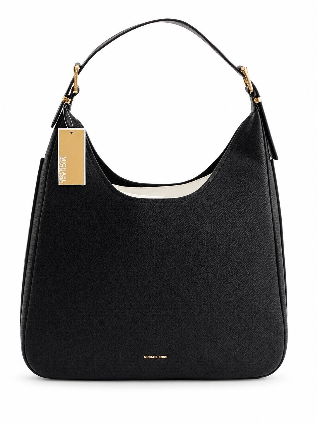 Michael Kors Large Black Leather Shoulder Bag Gold Hardware NWT