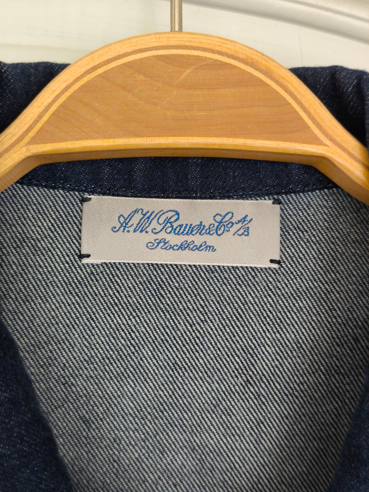 A.W. Bauer & Co Deadstock Denim Chore Jacket Handmade Sweden Size Approx. Mens L