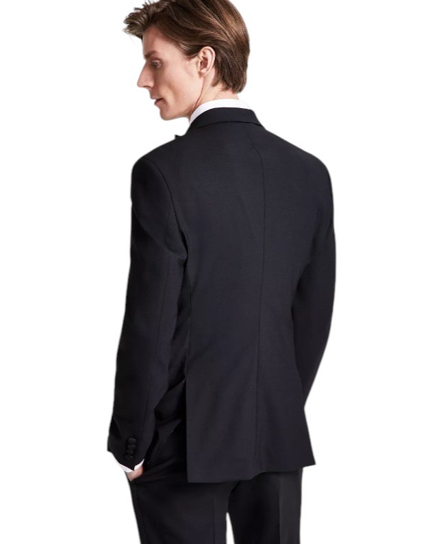 Bar Iii Mens Slim fit Tuxedo Jacket Blazer 40 L Black Solid Wool