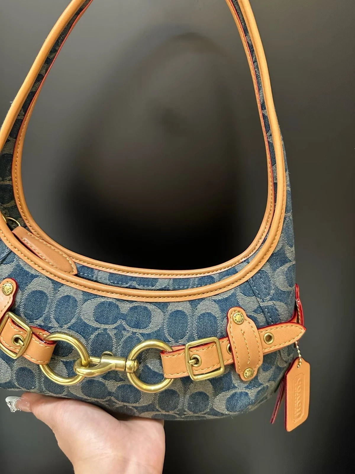 Coach Belted Ergo 26 Signature Denim CEN94 NWT