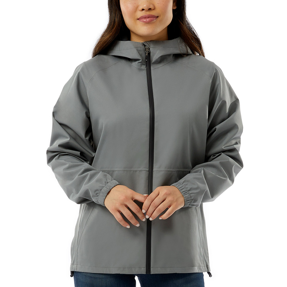 32 Degrees Cool Unisex UPF 50+ Waterproof Rain Jacket, GRAY, Men’s M /Women’s L
