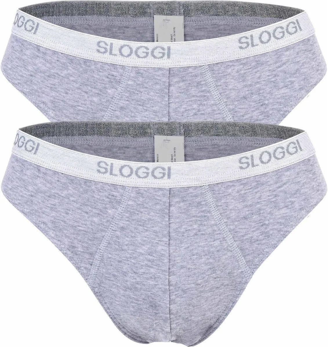 SLOGGI Mens Basic 2 Pack Mini Brief – Grey – M – W34″