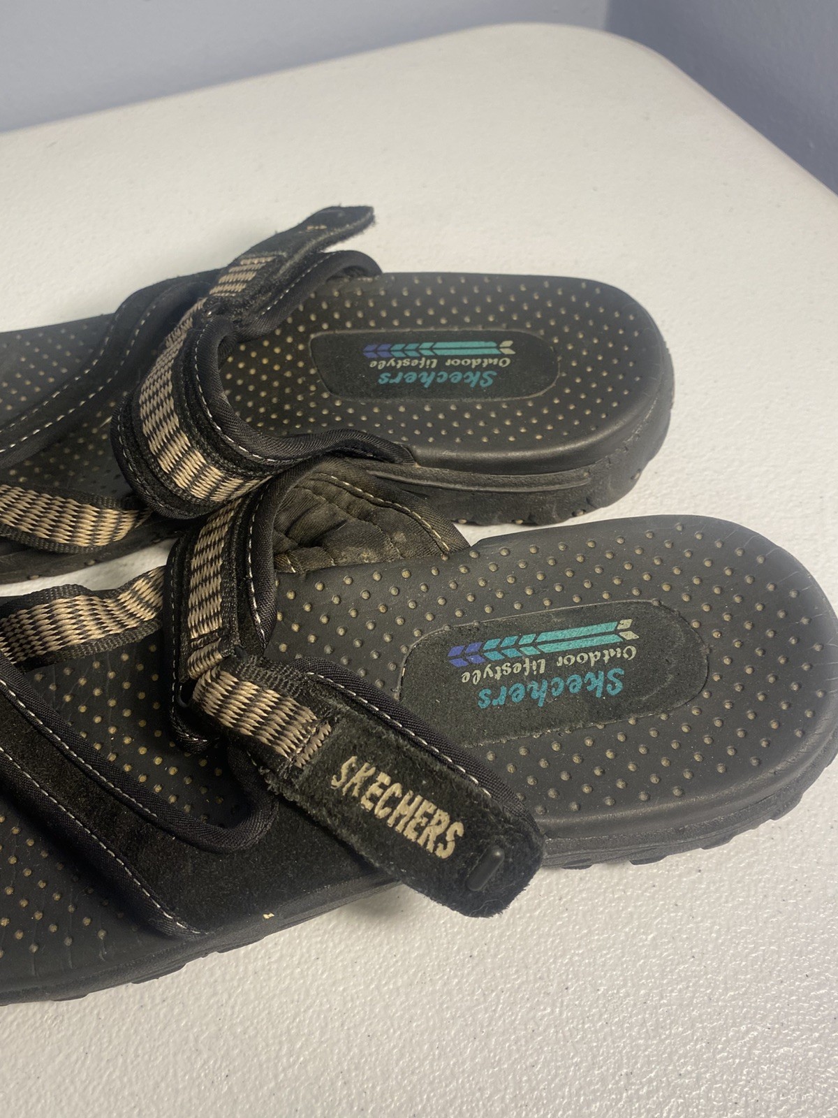 Skechers Outdoor Lifestyle Reggae Trailway Black Toe Sandal Women’s Size 9