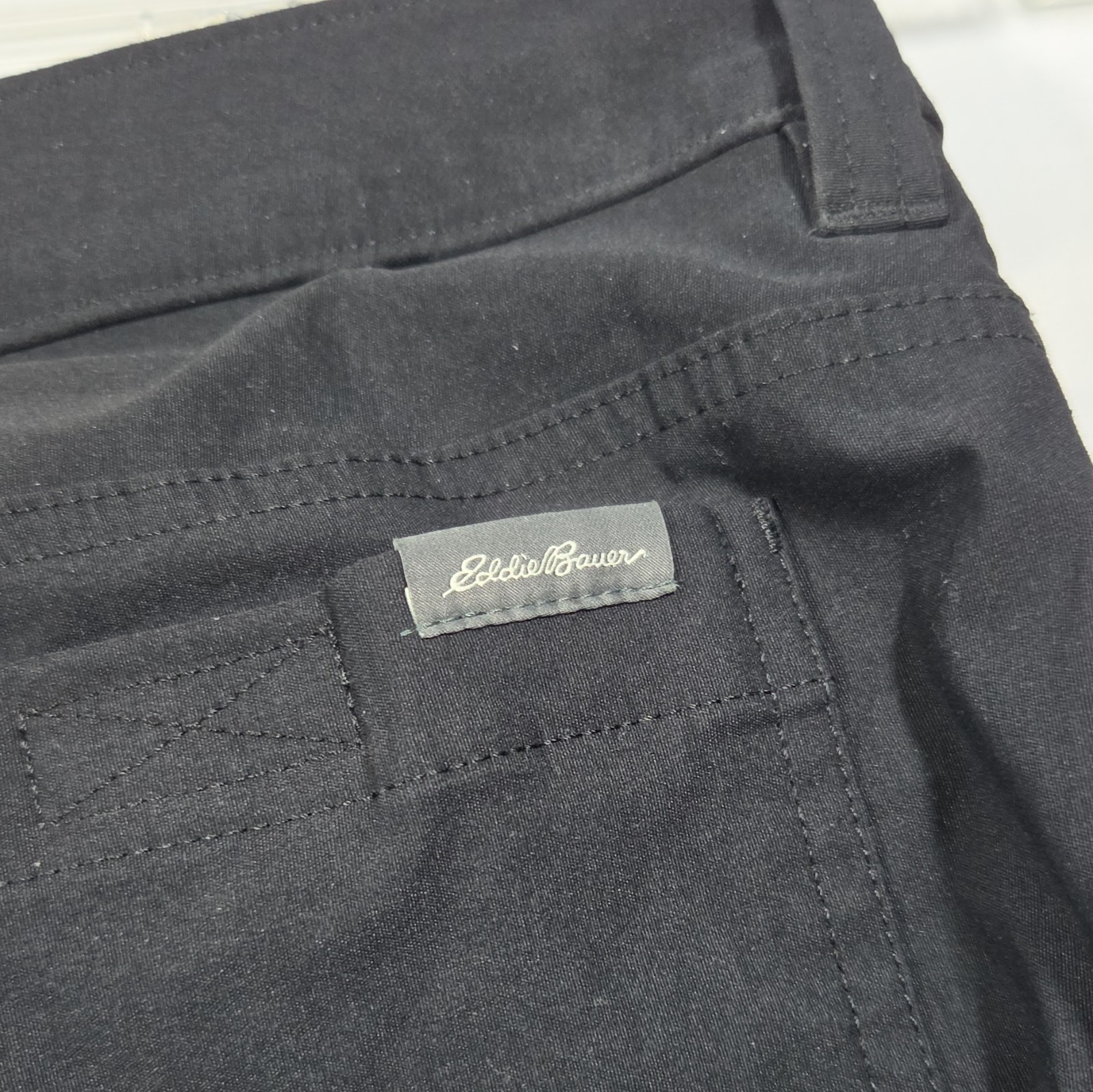 Eddie Bauer Tech Fleece Lined Pants Fishing Skiing Black 32W Leg Regular Fit