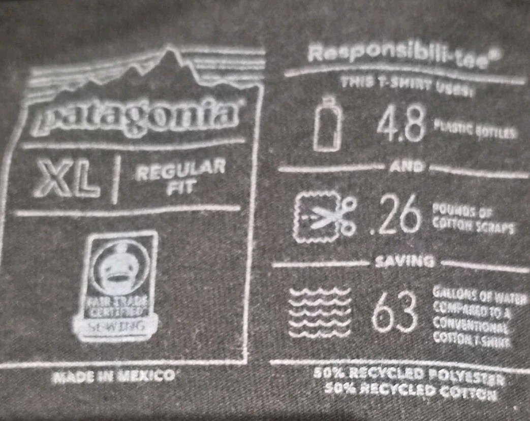 MENS PATAGONIA RESPONSIBILI-TEE SIZE XL