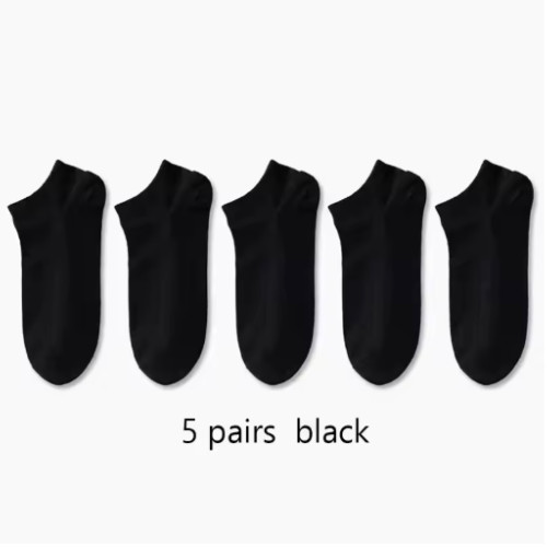 5 or 10 Pairs Men’s & Women’s Low Cut Ankle Socks – Breathable Thin Comfort Sock