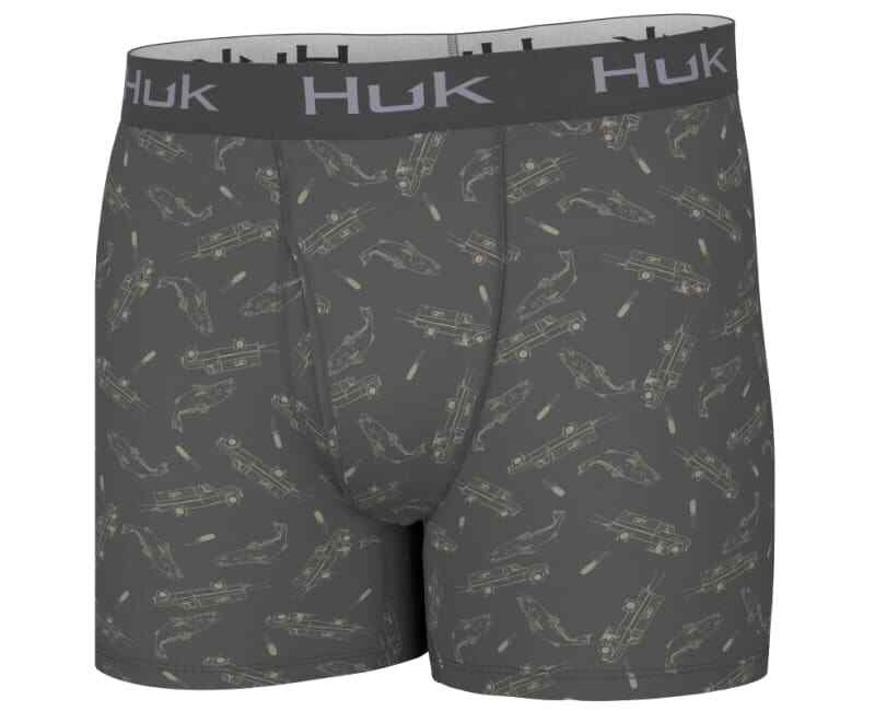 HUK Fish Wagon Boxer Brief H5000045-013 Volcanic Ash CHOOSE YOUR SIZE!