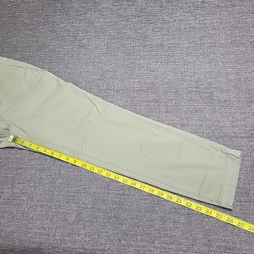 Womens Button Zip Fly Stretch Cotton Pants w Pockets Green Size 4