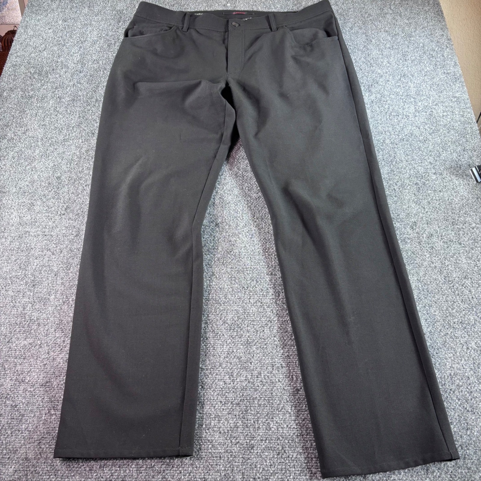 Alberto Ceramica Modern Fit Pants Mens 38×32 Black Performance Travel Trousers
